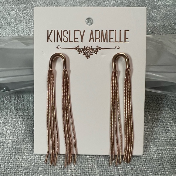Kinsley Armelle New Rose Gold Dangle Earrings - Picture 1 of 5